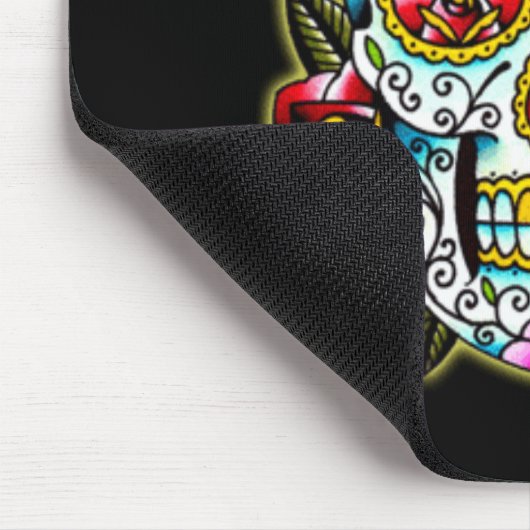 Sugar Skull met bloemen Muismat (Hoek)