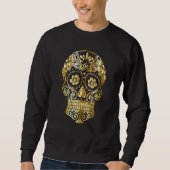 Sugar Skull Mexicaans Design Goud en Zwart Trui (Voorkant)