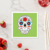 Sugar Skull Mexicaans Spaans Skelet Party Groen Servet (Insitu)