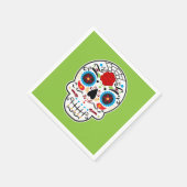 Sugar Skull Mexicaans Spaans Skelet Party Groen Servet (Hoek)
