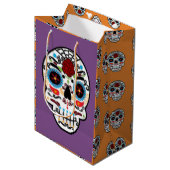 Sugar Skull Mexicaans Spaans Skeleton Party Medium Cadeauzakje (Voorkant Gekanteld)