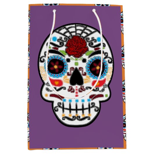 Sugar Skull Mexicaans Spaans Skeleton Party Medium Cadeauzakje (Voorkant)