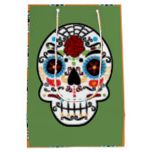 Sugar Skull Mexicaans Spaans Skeleton Party Medium Cadeauzakje (Achterkant)