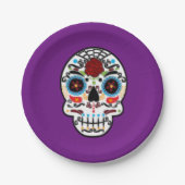 Sugar Skull Mexicaans Spaans Skeleton Party Papieren Bordje (Voorkant)