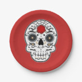 Sugar Skull Mexicaans Spaans Skeleton Party Papieren Bordje (Voorkant)
