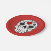 Sugar Skull Mexicaans Spaans Skeleton Party Papieren Bordje (Gekanteld)