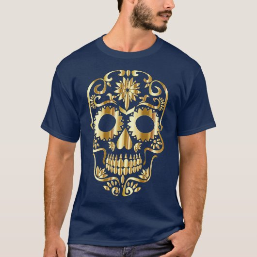 Sugar Skull Mexicaanse dag van de dode culturele k T-shirt (Voorkant)