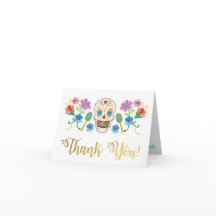 Sugar Skull Mexicaanse Fiesta dank je briefkaarten