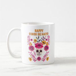 Sugar Skull Mexicaanse Folk Motief Happy Cinco de  Koffiemok