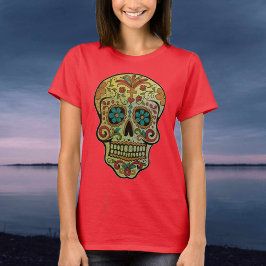 Sugar Skull Mexicaanse kunststijl T-shirt