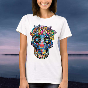 Sugar Skull Mexicaanse kunststijl T-shirt