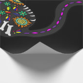 Sugar Skull Mexican Cat Halloween Day Of The Dead Cadeaupapier (Hoek)