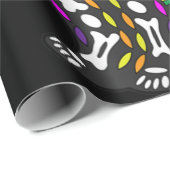 Sugar Skull Mexican Cat Halloween Day Of The Dead Cadeaupapier (Rol Hoek)