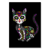 Sugar Skull Mexican Cat Halloween Day Of The Dead Kaart (Voorkant)
