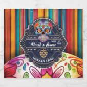  Sugar Skull Mexican Theme Bierlabel Bier Etiket (Enkel label)
