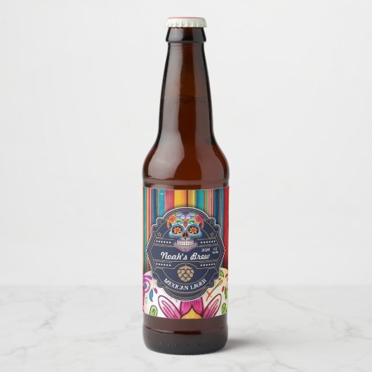  Sugar Skull Mexican Theme Bierlabel Bier Etiket (Voorkant)