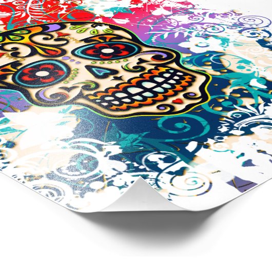 Sugar Skull, Mexico, Dias de los Muertos Foto Afdruk (Hoek)