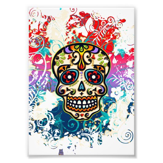 Sugar Skull, Mexico, Dias de los Muertos Foto Afdruk (Voorkant)