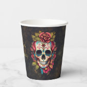 Sugar Skull Milstone Verjaardag Papieren Bekers (Achterkant)