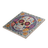 Sugar Skull Mosaic Day Of The Dead Ceramic Tile Tegeltje (Zijkant)