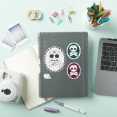 Sugar Skull n Crossbones Day Dead Cameo Tattoo Cut Sticker (iPad Cover)