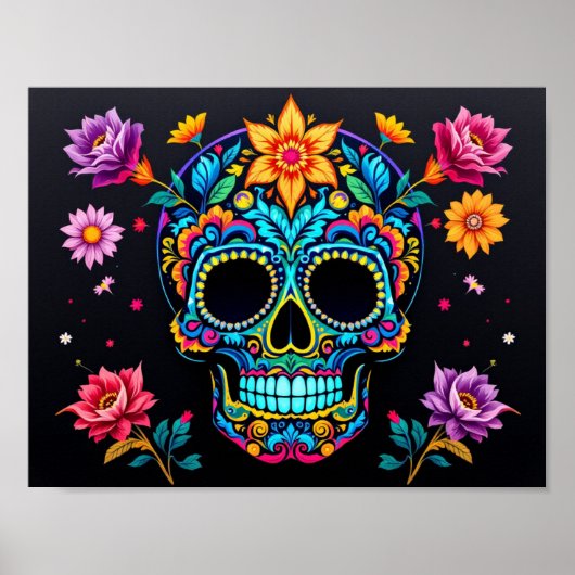 Sugar Skull N Roses Poster (Voorkant)