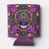 Sugar Skull Neon Pink Blikjeskoeler (Achterkant)