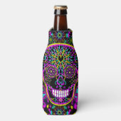 Sugar Skull Neon Pink Flesjeskoeler (Fles Voorkant)