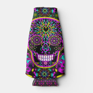 Sugar Skull Neon Pink Flesjeskoeler