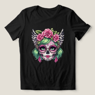 Sugar Skull Nerd Grote Bril Bloemen Kroon Tri-Blend Shirt