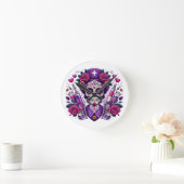 Sugar Skull Nurse Clock Ronde Klok (Huis)