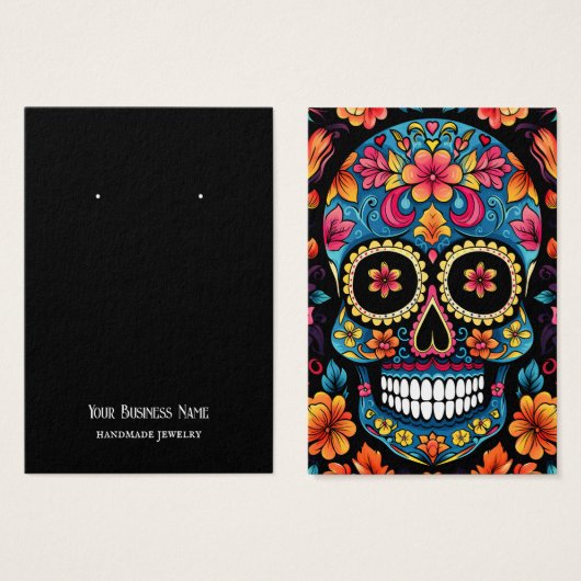 Sugar Skull Oorbel Display Kaart (Voorkant /achterkant)