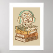 Sugar Skull Passionate About Reading Poster (Voorkant)