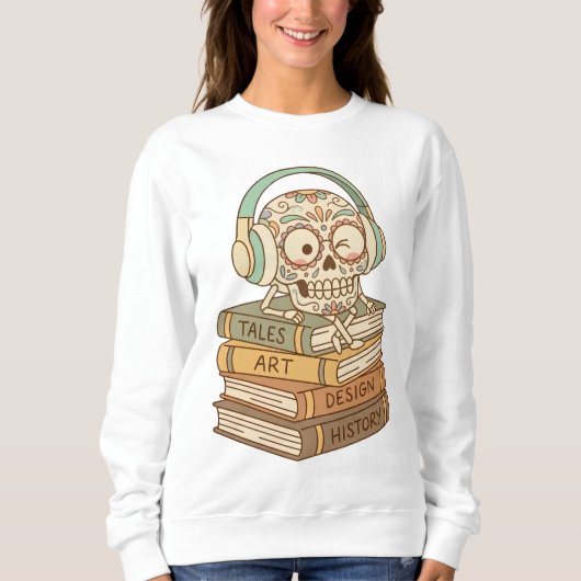 Sugar Skull Passionate About Reading Trui (Voorkant)