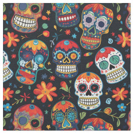 Sugar Skull Pattern - Naadloze Dag van de Doden Stof