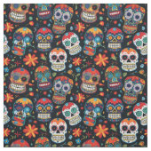 Sugar Skull Pattern - Naadloze Dag van de Doden Stof (Swatch)