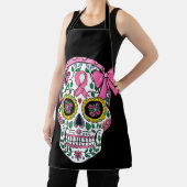 Sugar Skull Pink Ribbon Calavera Breast Cancer Schort (Insitu)