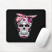 Sugar Skull Pink Ribbon Cool Breast Cancer Awarene Muismat (Met muis)