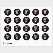 Sugar Skull Pink Ribbon Cool Breast Cancer Awarene Ronde Sticker (Vel)