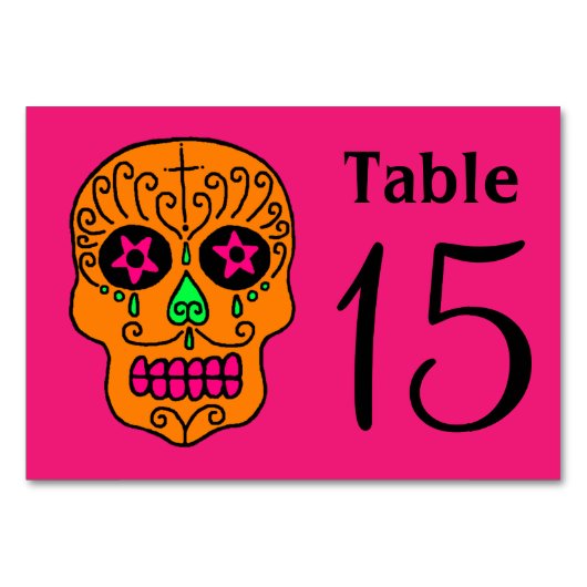 Sugar Skull Place Setting Table Card Kaart (Achterkant)