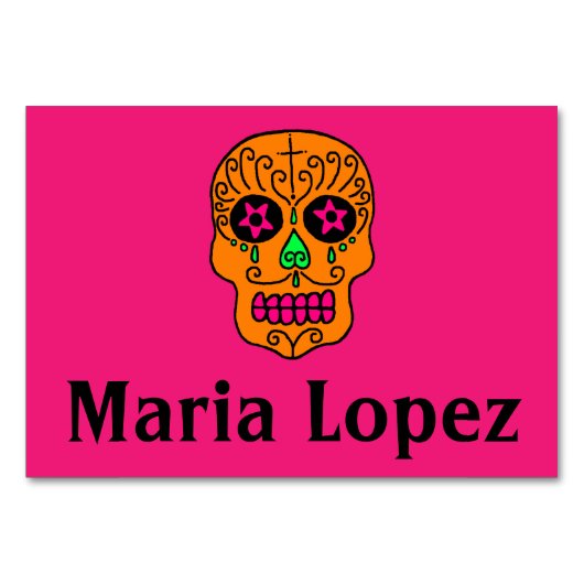 Sugar Skull Place Setting Table Card Kaart (Voorkant)