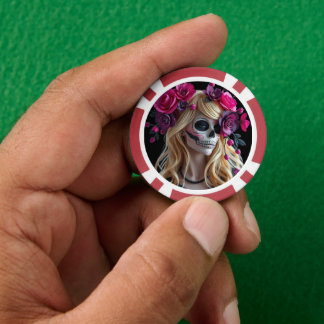 Sugar-skull poker chips