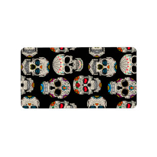 Sugar Skull Print Return-label Etiket