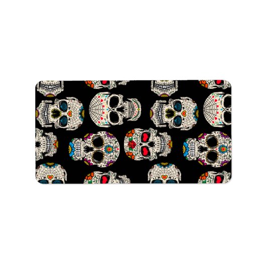 Sugar Skull Print Return-label Etiket (Voorkant)