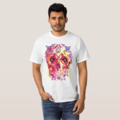 SUGAR SKULL PSYCHEDELIC AFDRUKKING T-SHIRT (Voorkant volledig)