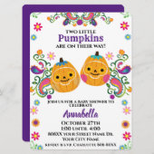 Sugar Skull Pumpkin Boy en Girl Twins Kaart (Voorkant / Achterkant)