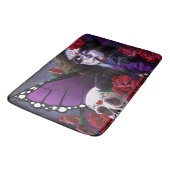 Sugar Skull Red Roses Paarse Badmat (Gekanteld)