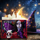 Sugar Skull Red Roses Paarse Groot Cadeauzakje