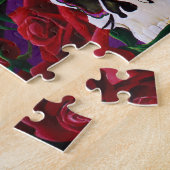 Sugar Skull Red Roses Paarse Legpuzzel (Zijkant)