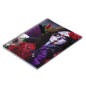 Sugar Skull Red ROses Paarse Notitieboek (Linkerzijde)